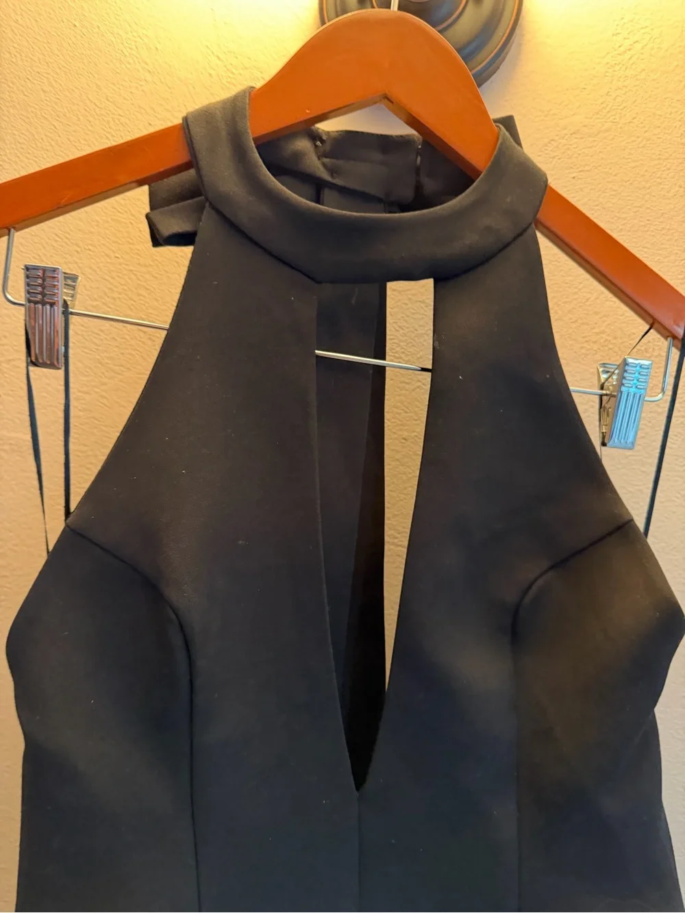Zara Black Halter Neck Bow Back Mini Dress 4661/226/800 NWT - Picture 2 of 8